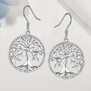 Silver TREE OF LIFE Dangle Earrings